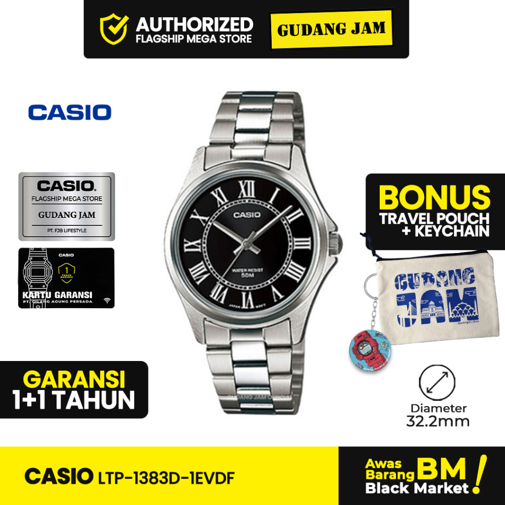 Jam Tangan Casio LTP-1383D-1EVDF LTP-1383D LTP-1383 LTP1383D LTP 1383D