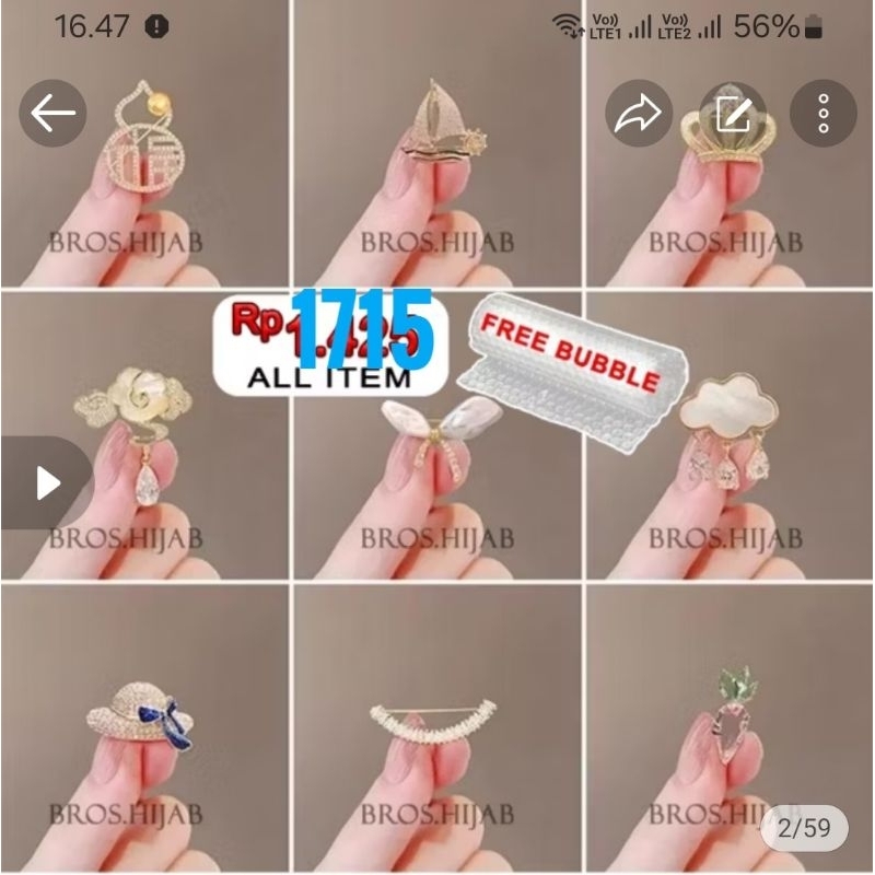 Bros dagu /bros dagu kecil  /grosir bros /bros blazer /bros kecil /pin kecil/bros dagu juntai