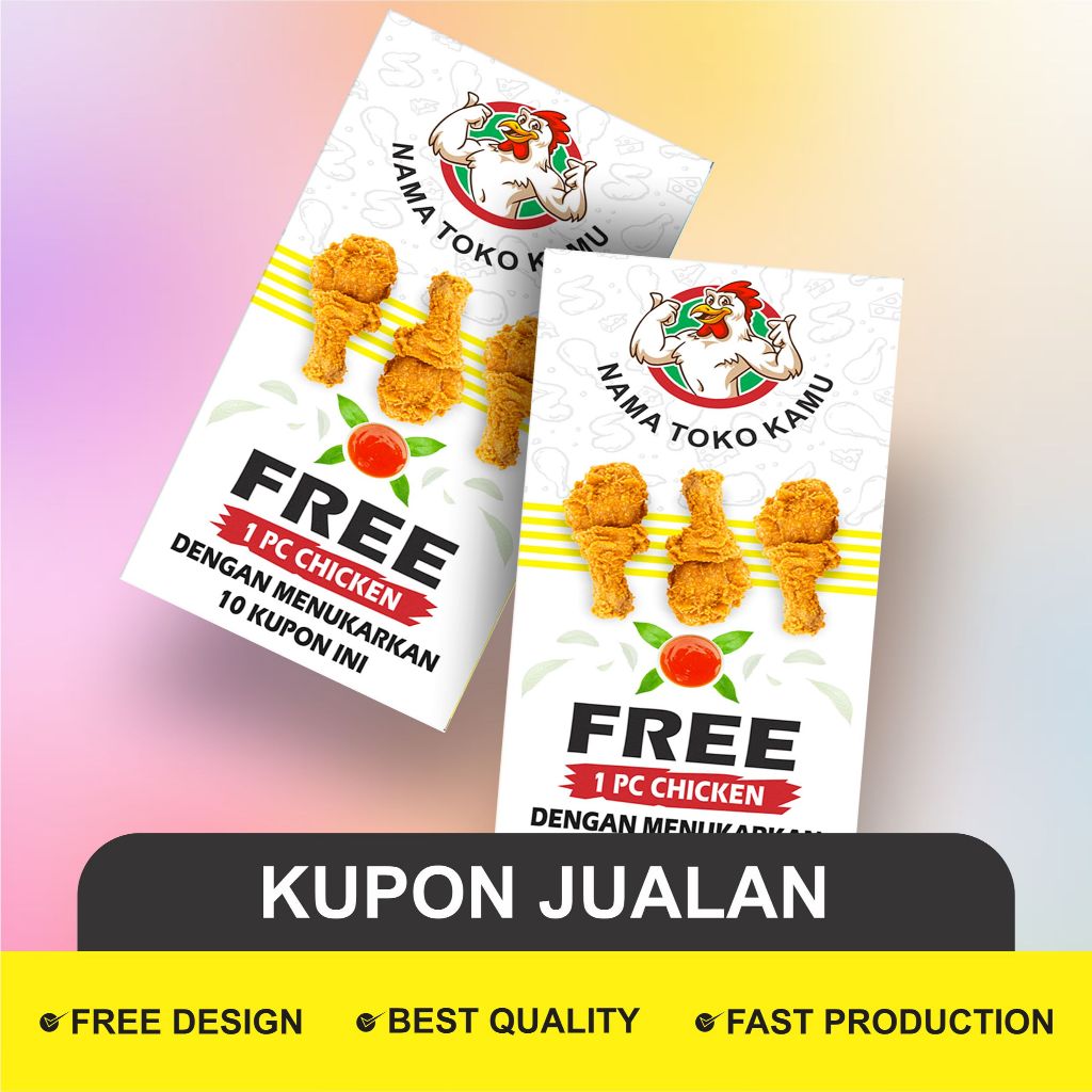 Kartu Jualan Fried Chicken Custom - Kupon Fried Chicken