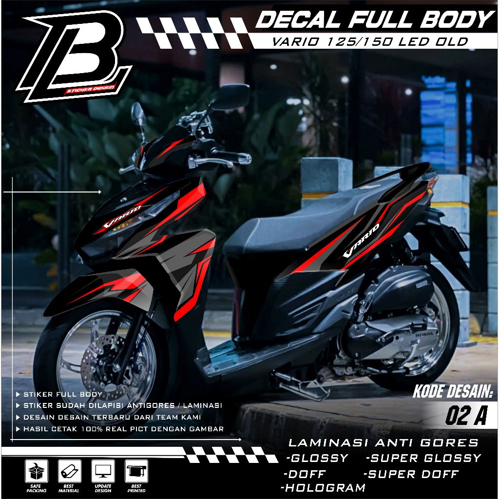 BL STIKER Decal Sticker VARIO 125/150 LED Full body - STIKER Motor Honda VARIO 125/150 2015 2016 201