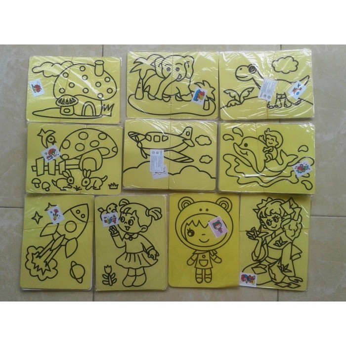 

10pcs Mainan Mewarnai Pasir (Medium)