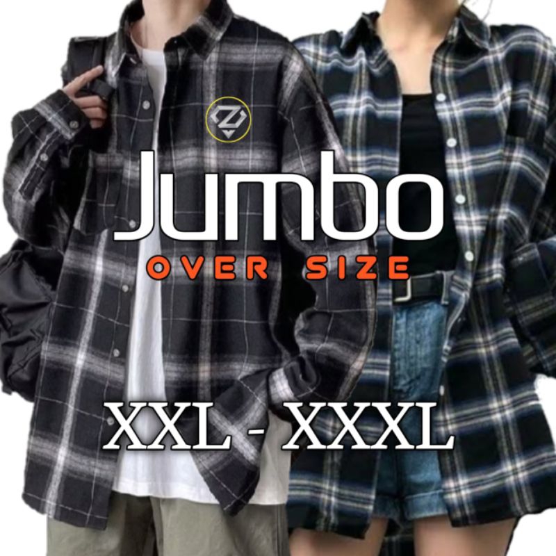 Kemeja Flanel Jumbo XXL XXXL kemeja flanel jumbo pria wanita terlaris