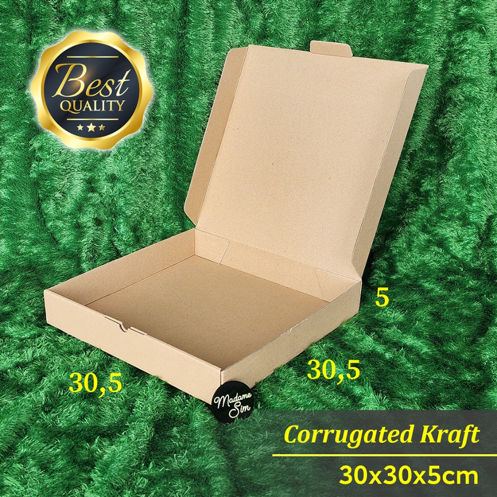 

KOTAK PIZZA - BOX DIE CUT - DUS ROTI - KARDUS 30x30x5 (ISI : 10 PCS)