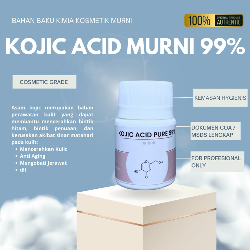KOJIC ACID Murni 99,9% halal - kojic acid powder 15 gram - bahan baku kosmetik