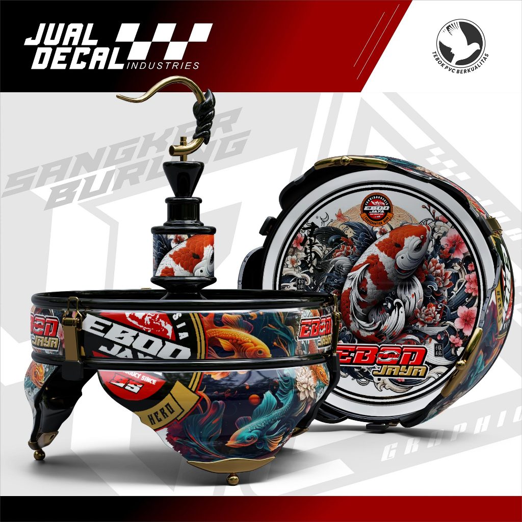 Decal Tebok Love Bird Variasi EBOD JAYA KOI SUPER Stiker Sangkar Lovebird Pleci Helopet