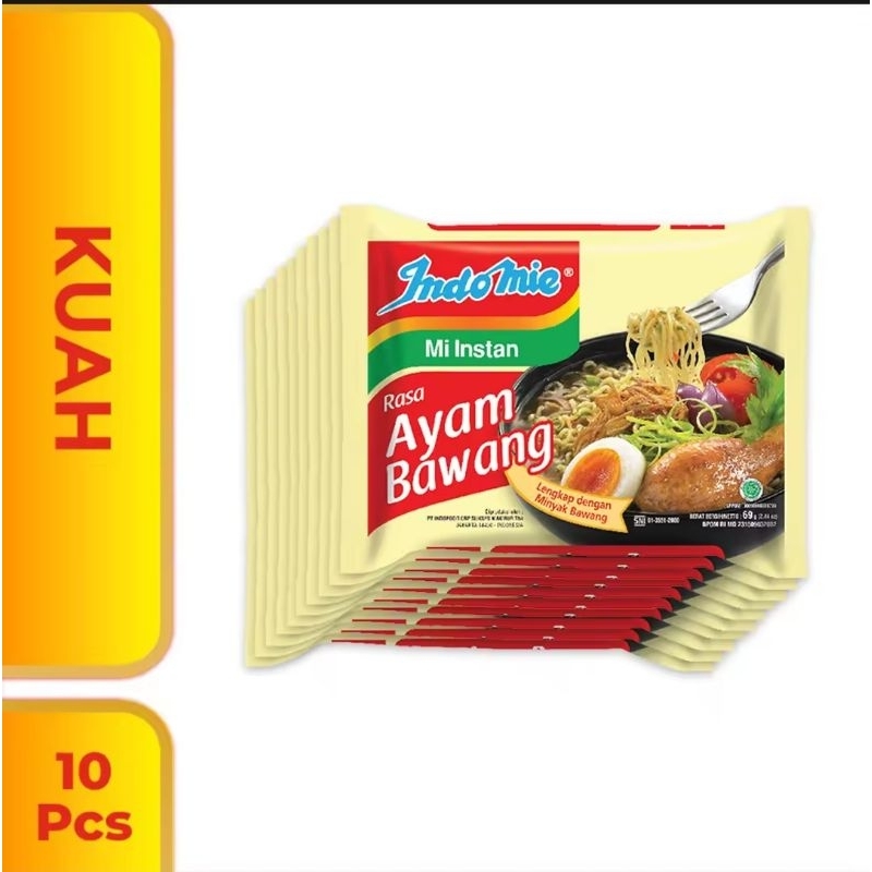 

10 PCS - INDOMIE KUAH RASA AYAM BAWANG - 91GRAM