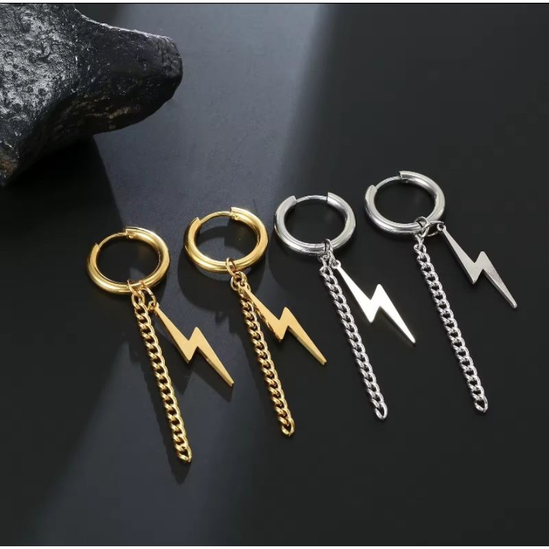ANTING Tindik .Anting Jepit petir. ANTING Tindik Petir petir Anting style KOREA / anting jepit / Ant