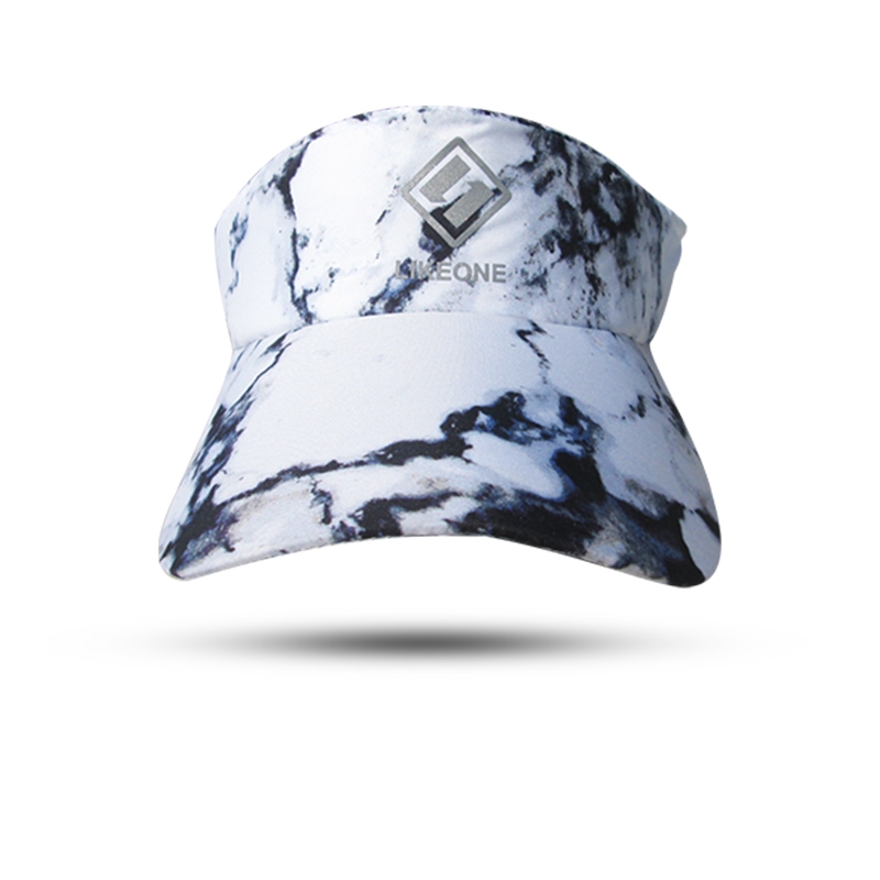 Topi Olahraga Wanita Putih Corak  Topi Outdoor Sport  Topi Running Visor Topi Sport