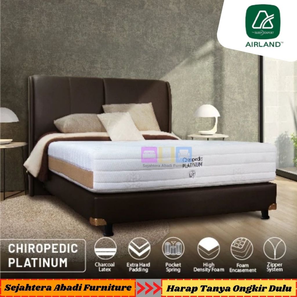 Airland Springbed kasur orthopedic Chiropedic Platinum Pocket Latex Aloe Vera Zipper System Health S