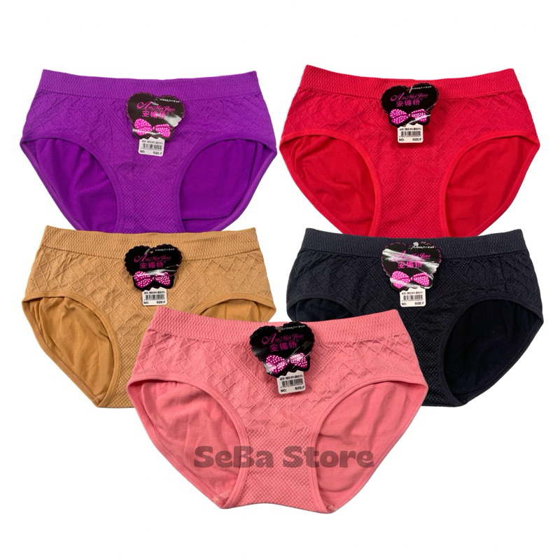6Pcs CELANA DALAM RAJUT MIDI AN MEI JIAO / CD SUPERSOFT SPANDEK /CELANA ELASTIS