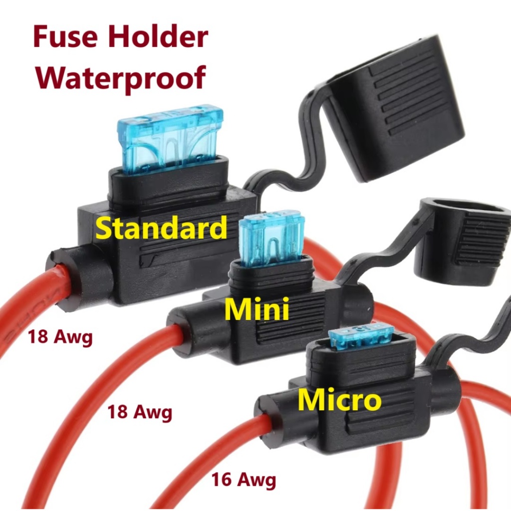 Fuse Holder / Rumah Sekering WATERPROOF 18 Awg Standard , Mini , Micro
