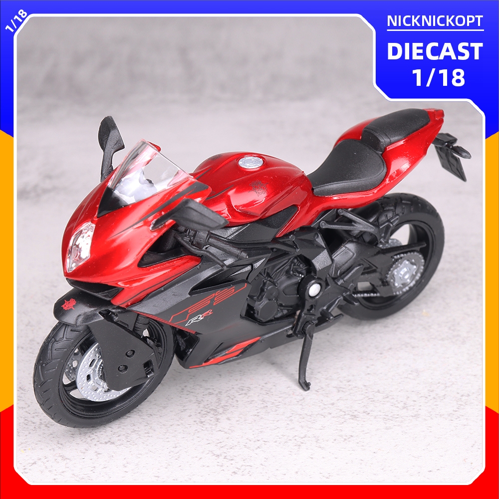 Welly 1:18 MV Agusta F3 RR Red Skala Diecast Mainan Koleksi Miniatur Motor