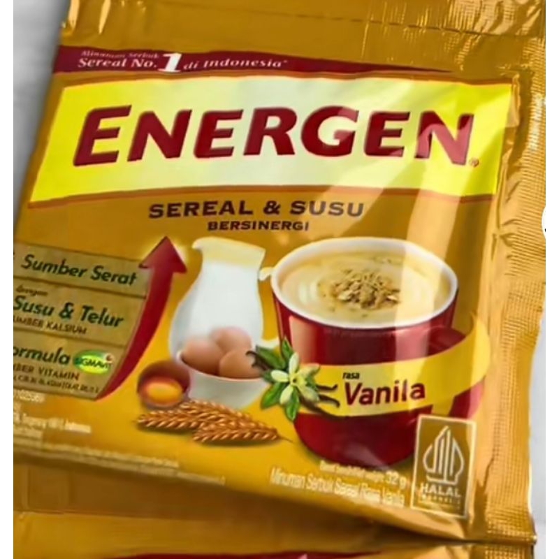 

energen sereal & susu 35 gr per renteng | isi 10 sachet| rasa vanila