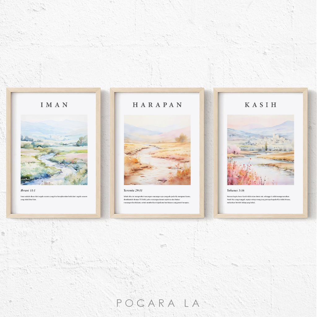 Hiasan Dinding Bingkai Poster Lukisan Ayat Alkitab Dekorasi Motivasi Kristen 160