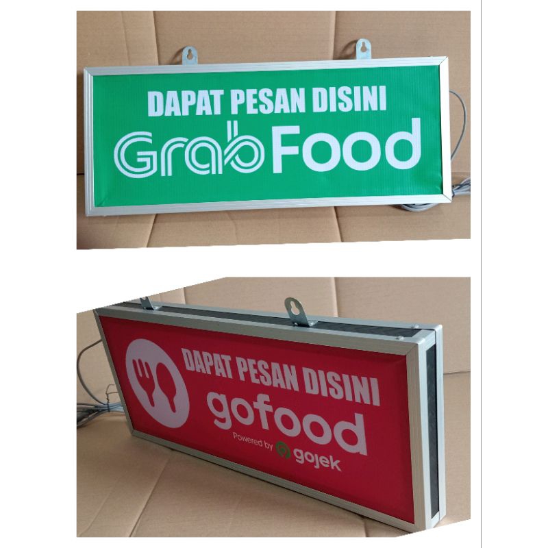 Lampu Neon box Termurah Go food dan Grab food