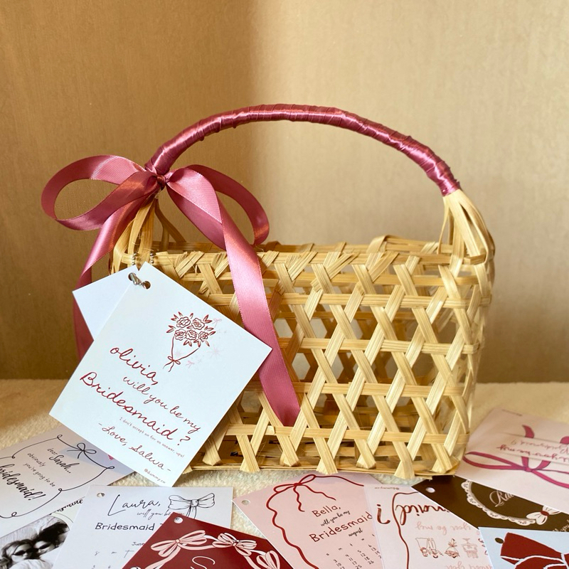 Bridesmaid Bag | Hampers Bag Rotan (Rose)