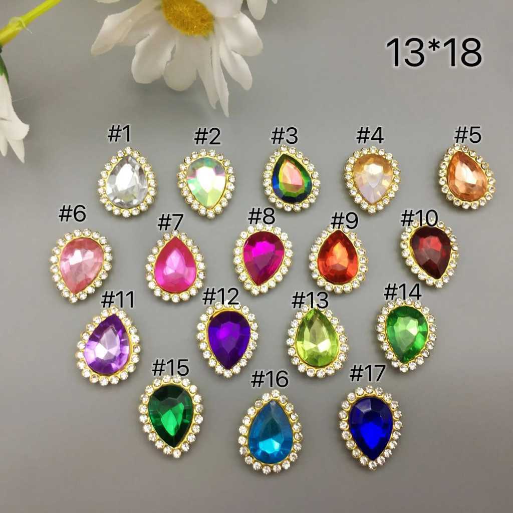 

DIY 13x18mm Alien Shaped Water Drill Droplet Double-Layer Sunflower Hand Sewn Drill - Craft