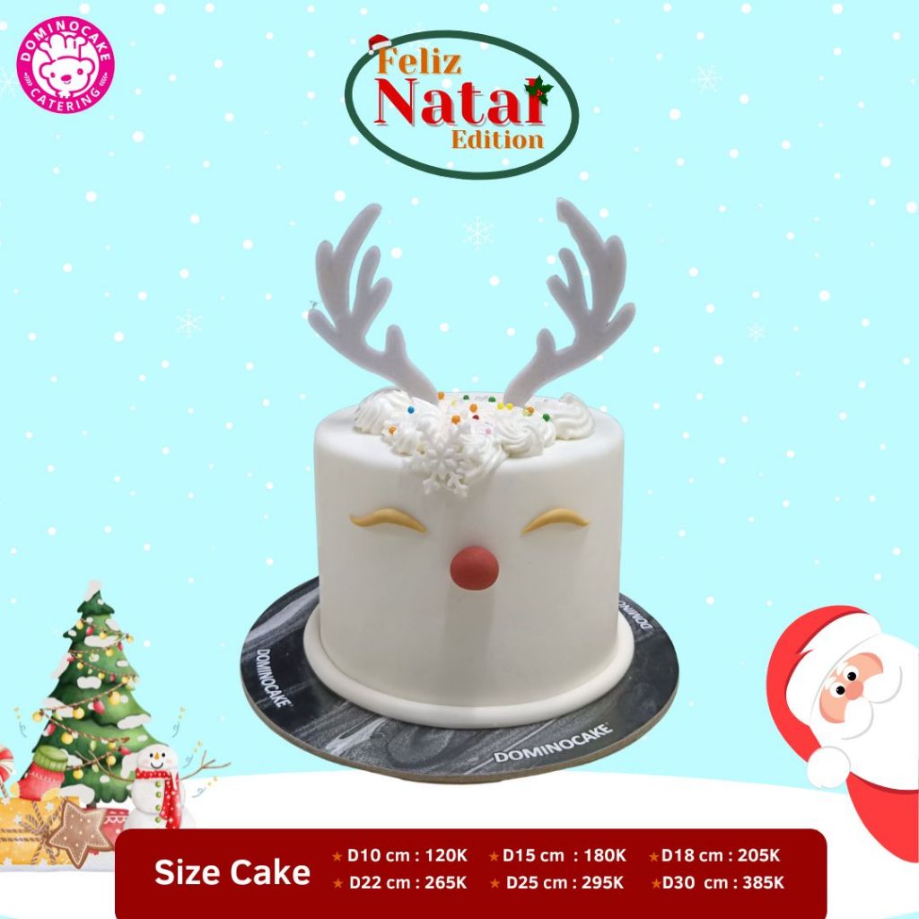 

Edisi Feliz Natal Cake - Cake Christmas - Hampers Natal - Kue Natal Dominocake