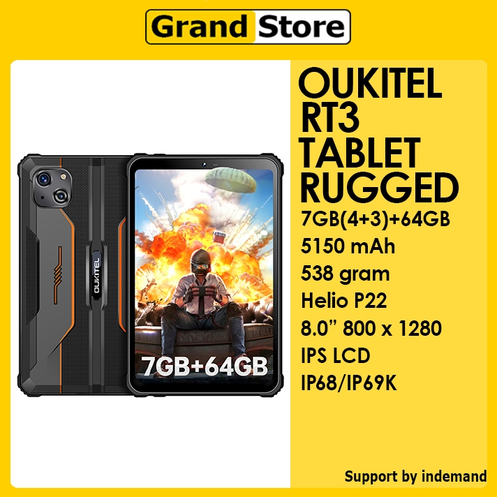 Oukitel RT3 Android Rugged Tablet 8 Inch Waterproof Tablet 4GB RAM 64GB