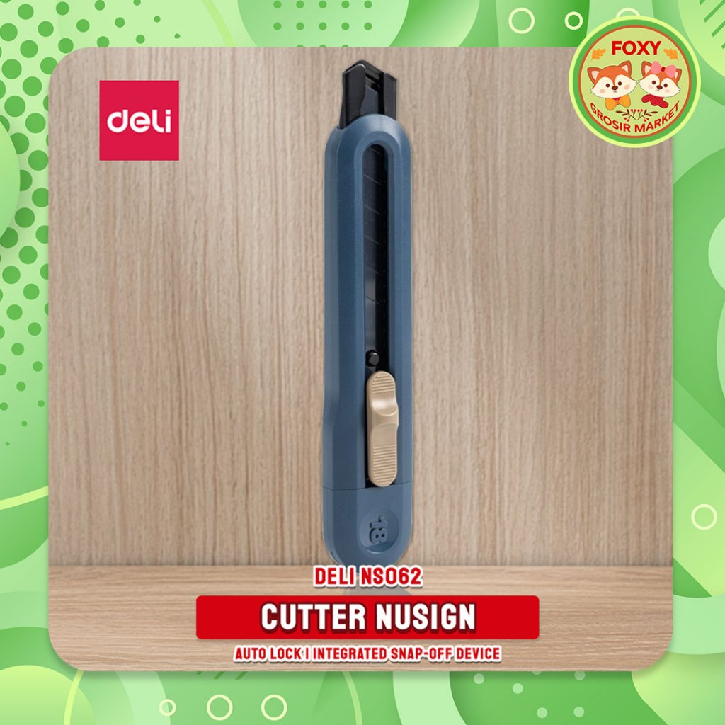 

Cutter Besar Deli Nusign NS062 Blue / Pemotong Tugas Berat dengan Tombol Auto-Lock