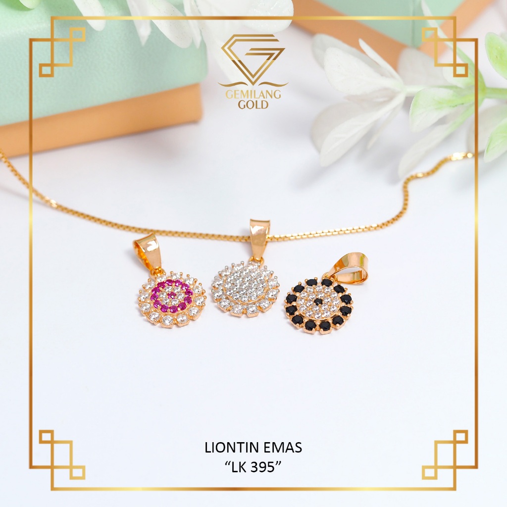 LIONTIN KALUNG EMAS ASLI KADAR 6K & 8K LIONTIN BULAT EMAS ASLI LK 395