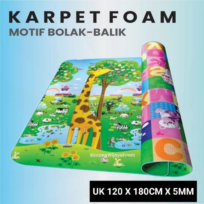 TUKUOKE TIKAR SPONS JUMBO BOLAK-BALIK 2 SISI FOAM MATRAS SPON 120x180x5MM TIKAR EVAMAT LIST