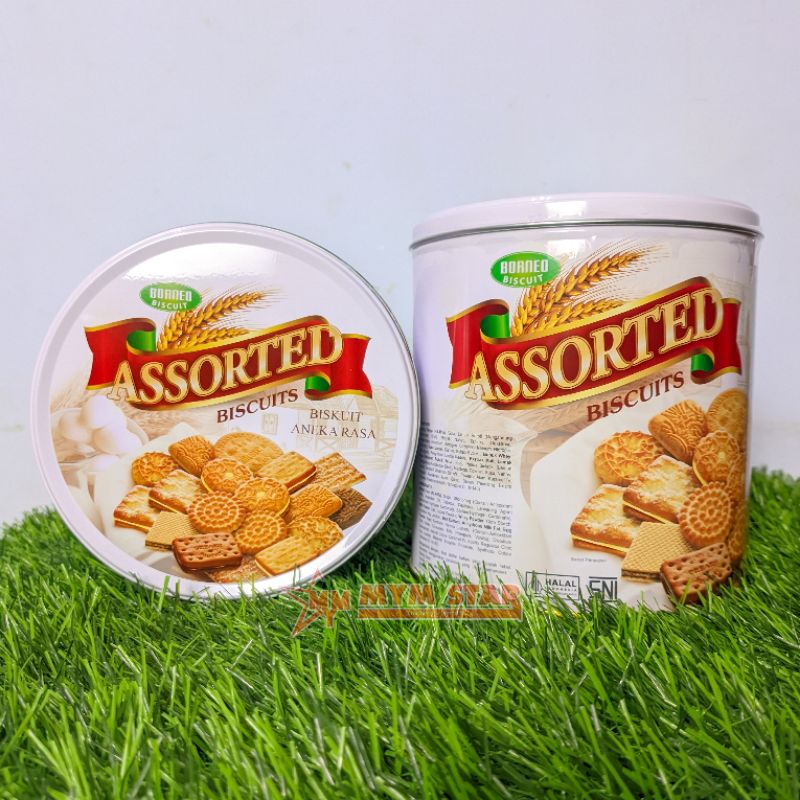 

Borneo Assorted Biscuits Kaleng Bulat 350g