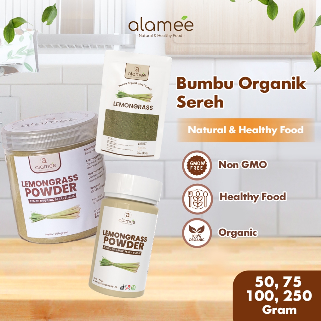 

ALAMEE Sereh Bubuk Lemongrass Powder Bumbu Dapur Organik Serai Murni Asli Tanpa Campuran