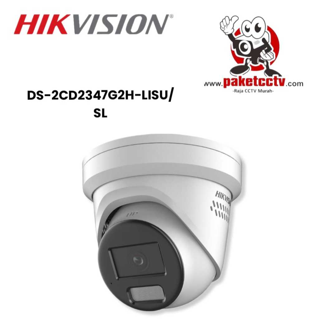 IP CAMERA HIKVISION DS-2CD2347G2H-LISU/SL 4MP SMART HYBRID LIGHT COLORVU MICROSD UPTO 512GB TURRET
