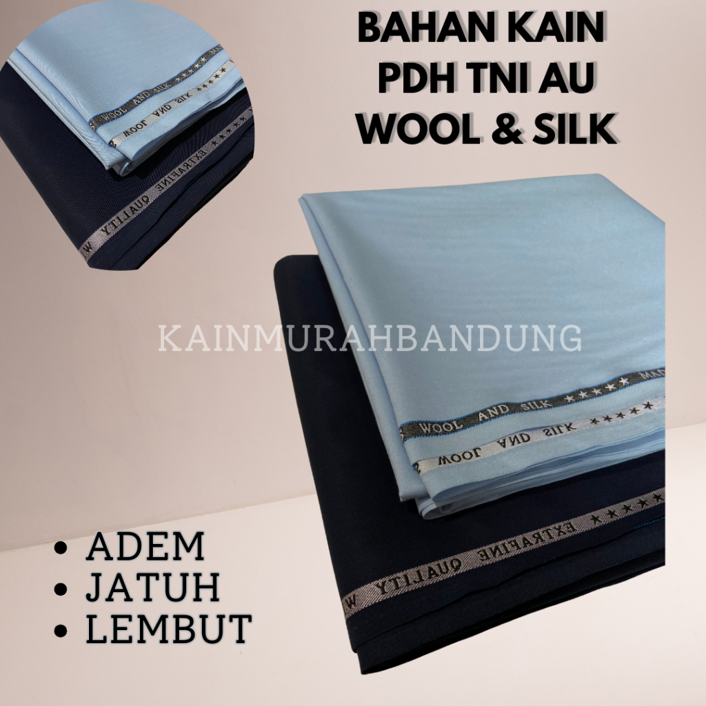 KAIN BAHAN BAJU SETELAN DINAS PDH TNI AU EXLUSIP PREMIUM100%ORIGINAL
