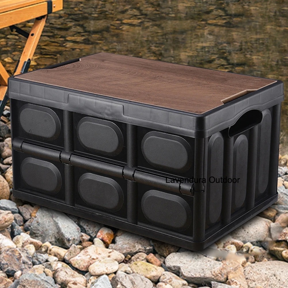 Kotak Penyimpanan Lipat Bagasi Mobil Foldable Storage Box 56L Black Box Penyimpanan Serbaguna Box LI