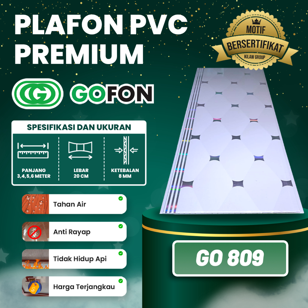 Plafon PVC Warna Putih Mewah Elegant