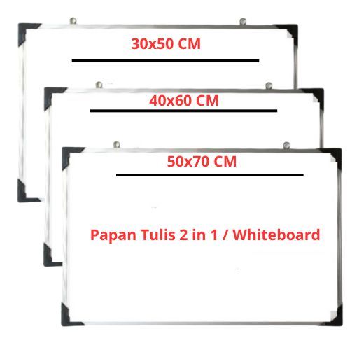 

Papan Tulis Whiteboard Ukuran Kecil 30x50 - 50x70 - 40x60 Free Spidol Dan Penghapus