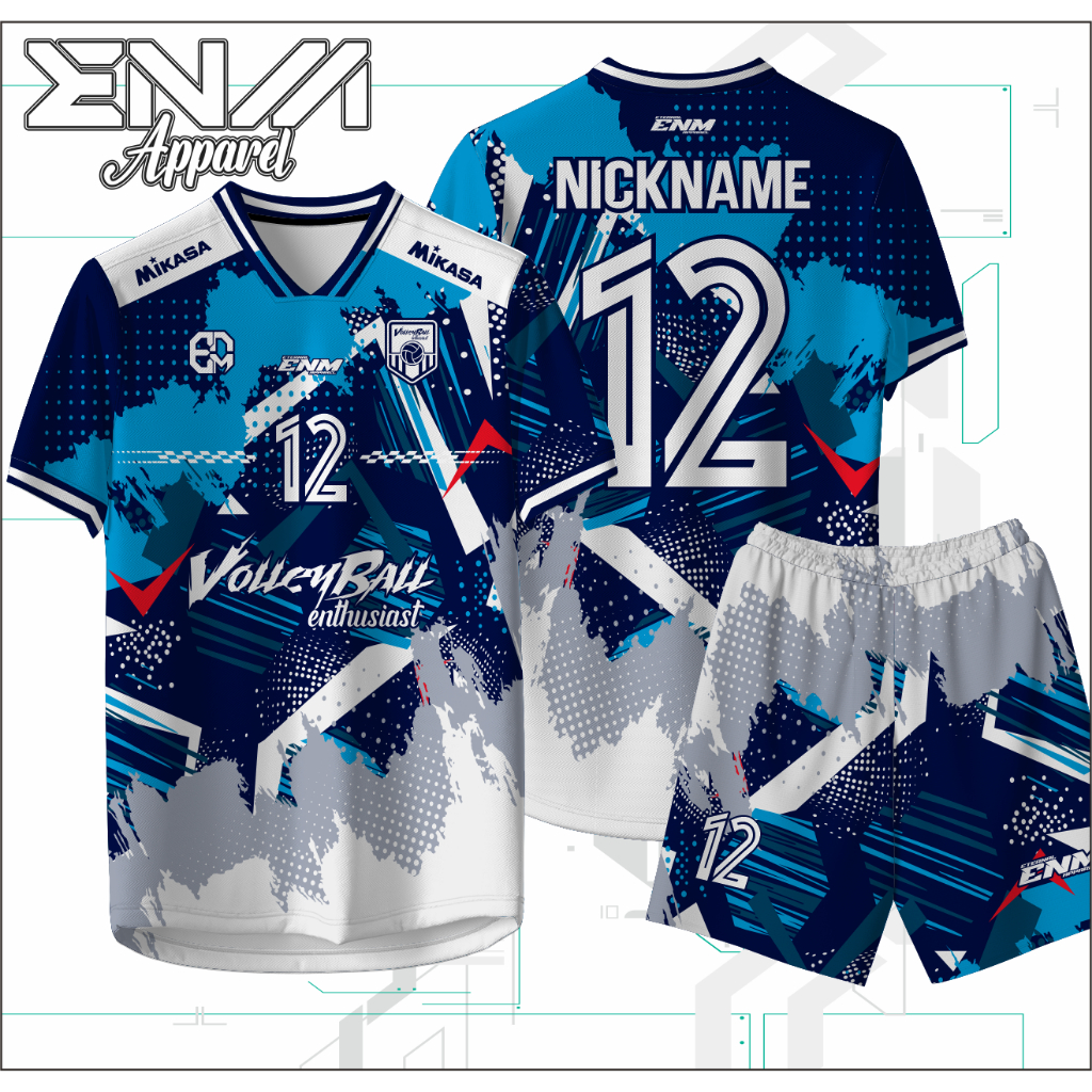 JERSEY VOLLY DOMINIC SMASH CUSTOM BAJU VOLI COWOK CEWEK FULL PRINT GRATIS NAMA,TEAM,SPONSOR,NOMOR,LO