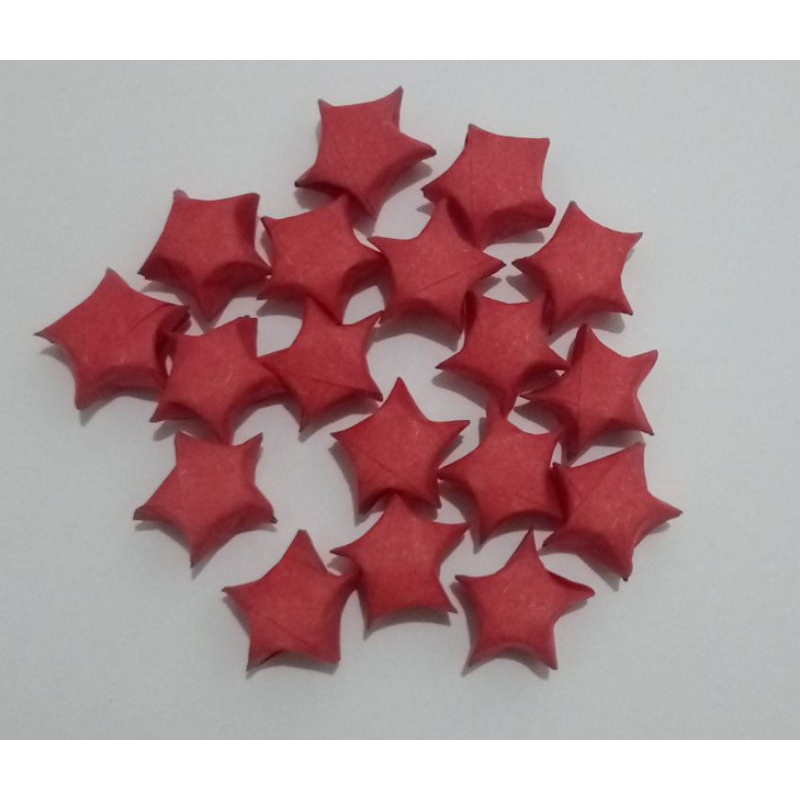 origami bintang isi 50 pcs merah   *uget_uget.id