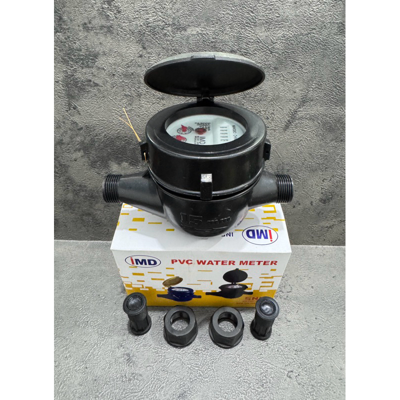 Meteran Air IMD Body PVC 1/2 Inch, Pipa Tahan Korosi dan Ringan