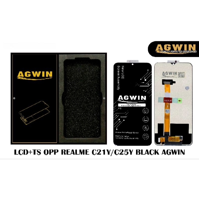 LCD+TS REALME C21Y/C25Y BLACK ORI AGWIN