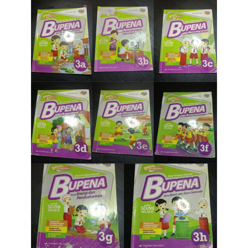 BUKU PAKET BEKAS BUPENA KELAS 3A 3B 3C 3D 3E 3F 3G 3H KURIKULUM 2013 PENERBIT ERLANGGA IRENE MJK