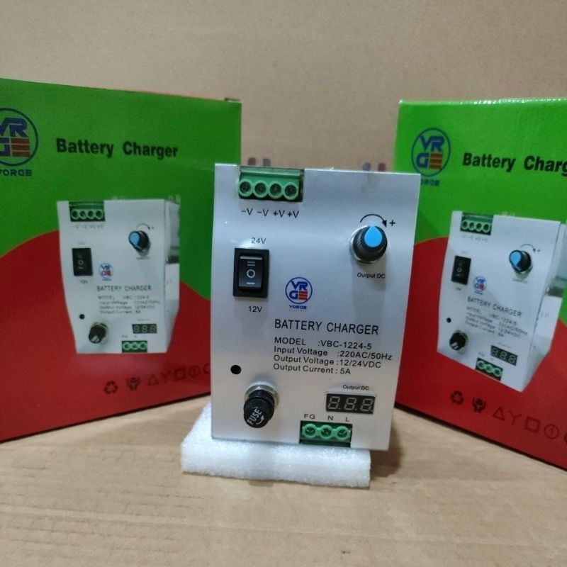 Battery Charger VBC-1224-5 5A 12-24 V Baterai panel ATS VORGE 12V-24V GARANSI 18 BULAN