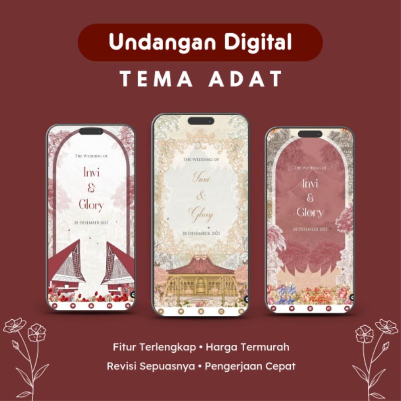 TEMA ADAT - Undangan Digital Pernikahan Website Tema Adat Jawa Minang Batak Betawi Sunda