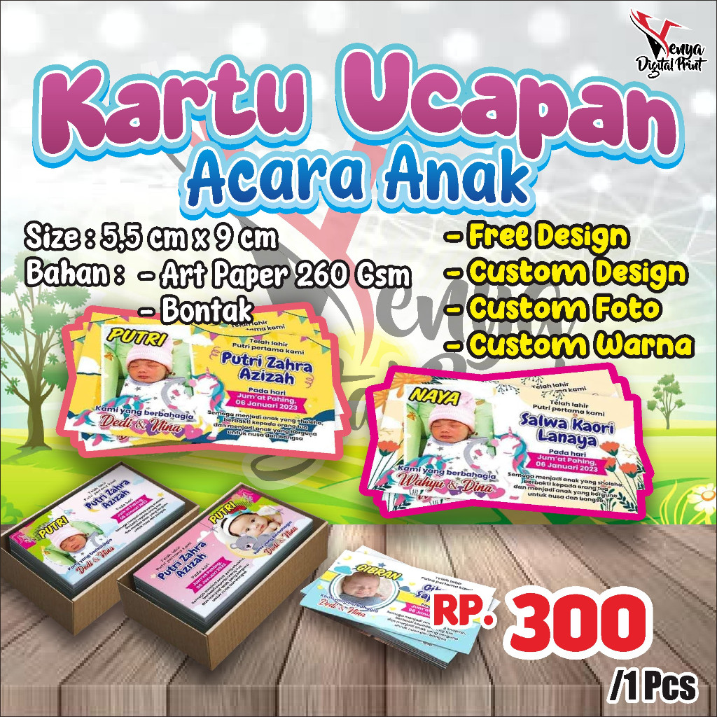 

STIKER KOTAK NASI BOX DAN KARTU UCAPAN UNTUK ACARA ULANG TAHUN/HARI LAHIR KELAHIRAN ANAK