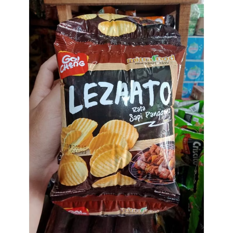 

Go Cheng Lezaato Rata Sapi Panggang 1 renceng isi 10 pcs