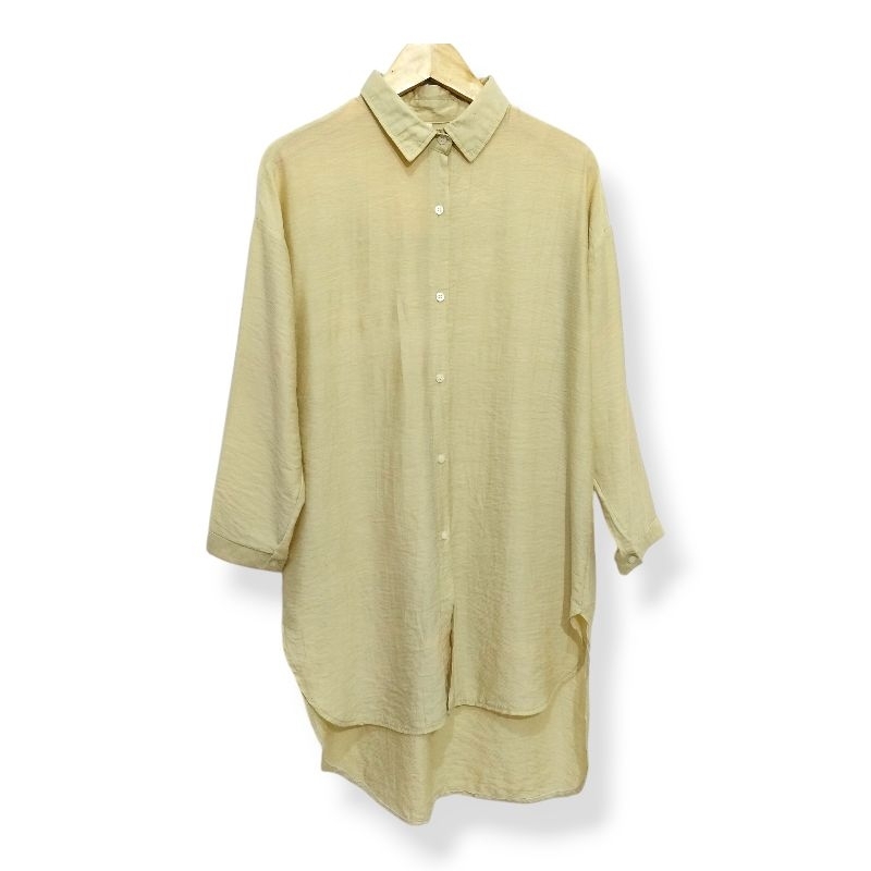 Tunik bahan katun  tipis lengan panjang oversize polos sku 281