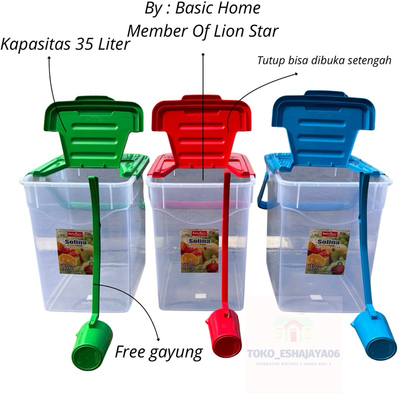 SALE ‼️ SOLINA - Toples Es Buah 35 Liter + Gayung Lion Star / Aquarium Es Buah / Basic Home