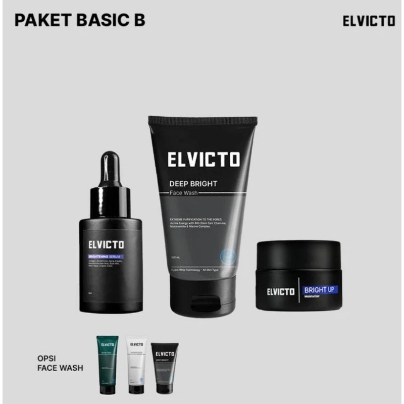 Paket Basic B Elvicto ( Serum + Moisturizer Bright Up + Facial Wash )