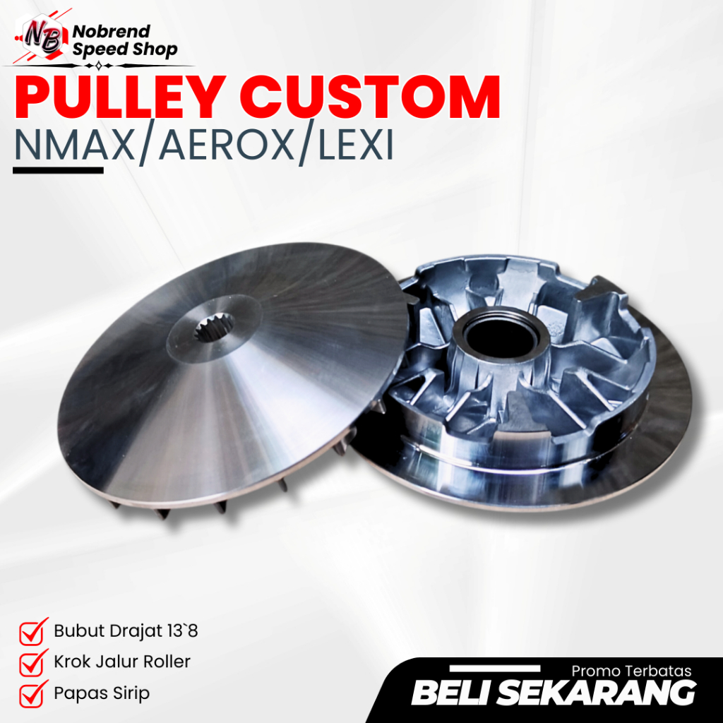 Pulley Bubut Nmax Rumah + Kipas Nmax Aerox Pulley Custom Nmax Aerox Lexy bubut drajat 13`8