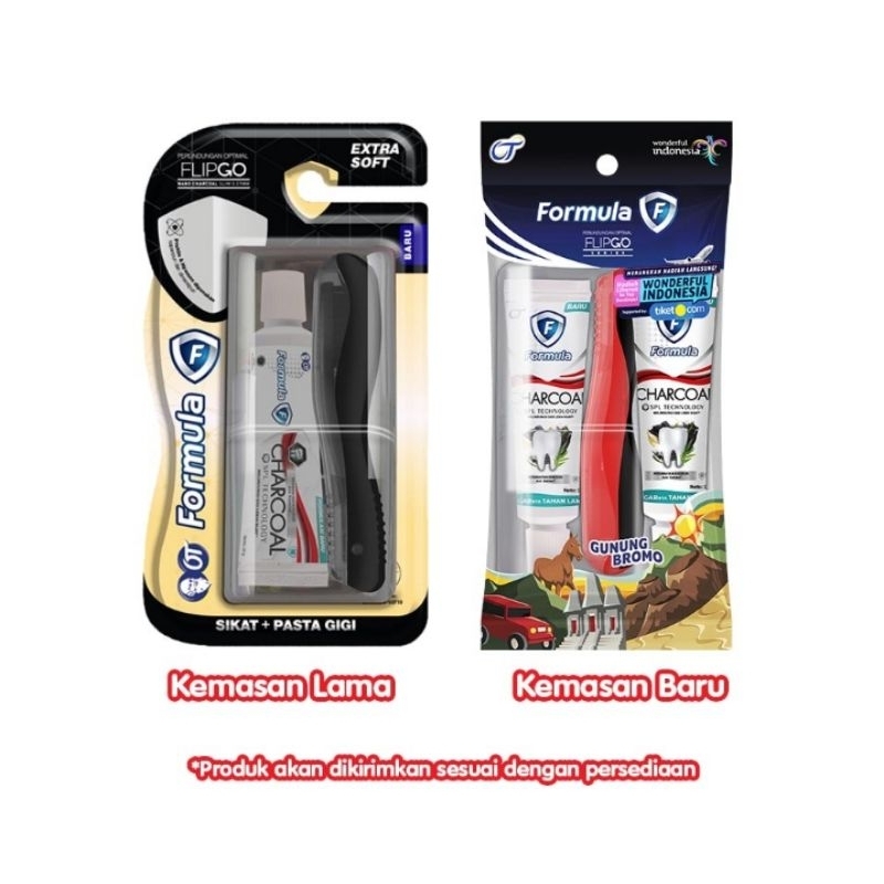 Formula Sikat Gigi Flip Go Nano Charcoal/Sensitive Extra Soft