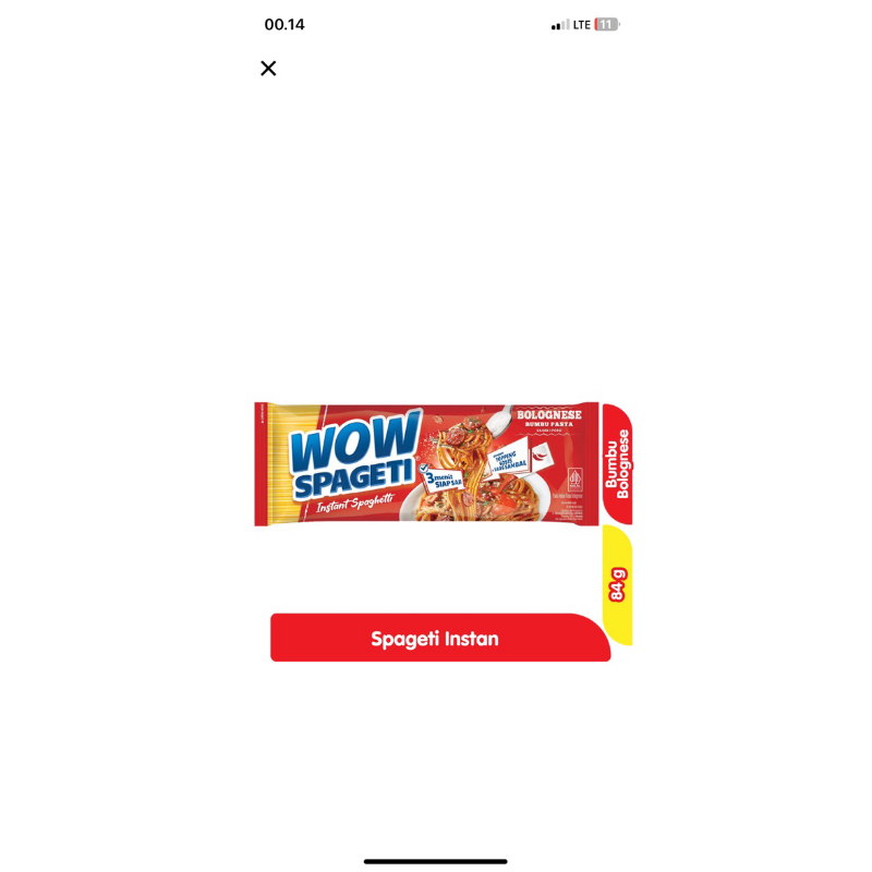 

WOW SPAGETI BOLOGNESE 84g