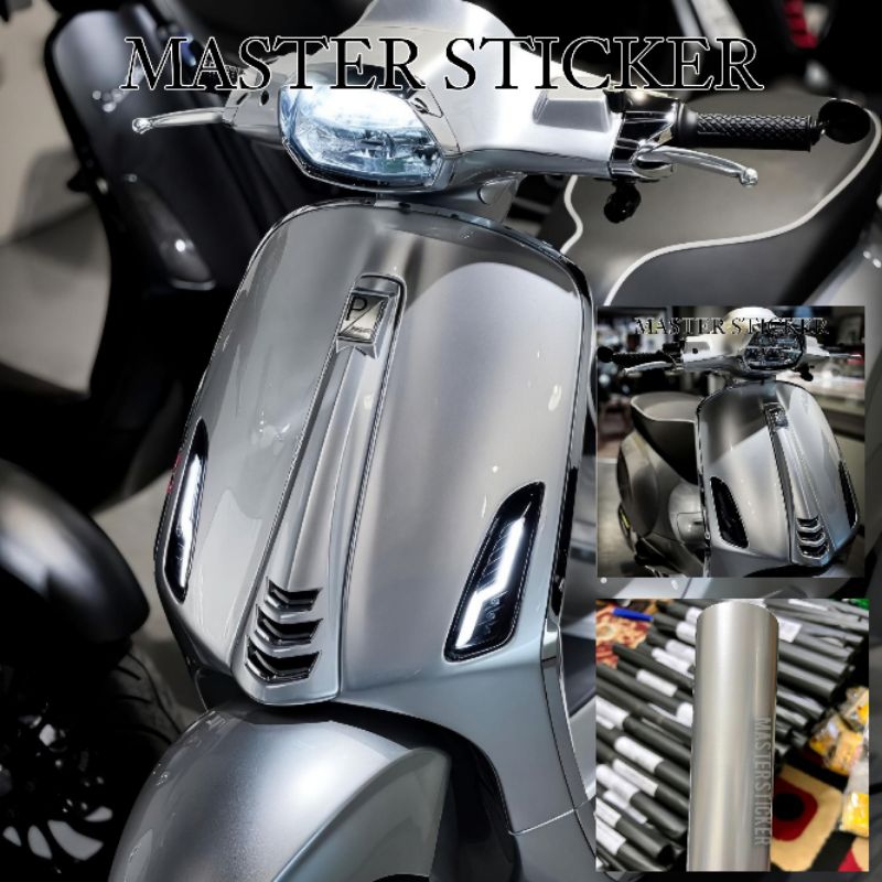 sticker skotlet motor dan mobil warna SILVER GLOSSY kualitas premium