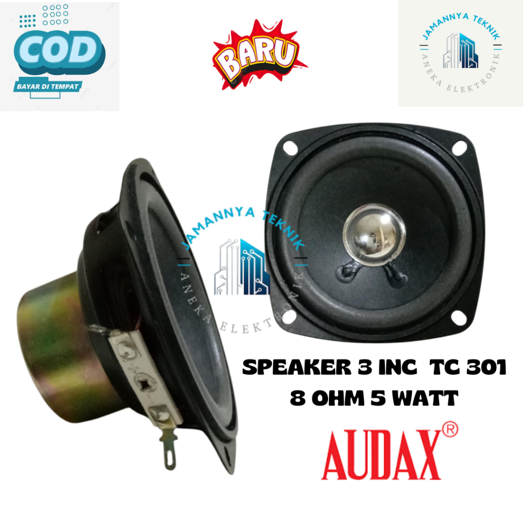 SPEAKER 3 INC WOOFER AUDAX TC 301 8 OHM 5 WATT KOMPONEN SPIKER 8 CM